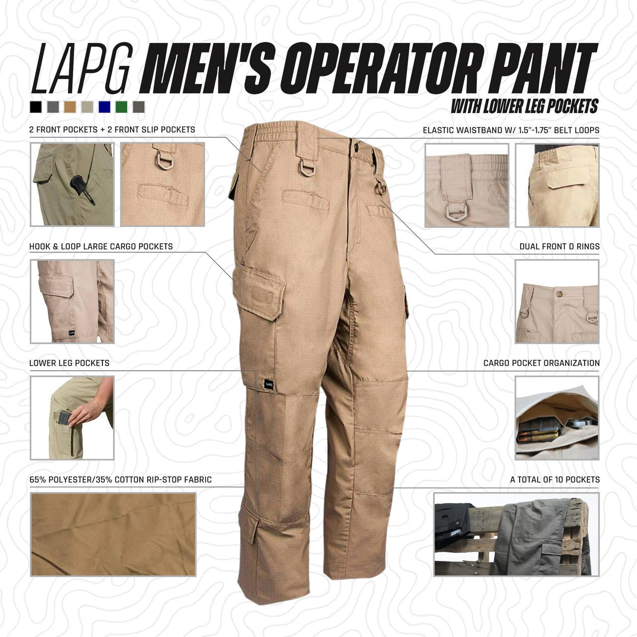 LA Police Gear Men's Operator Pant With Lower Leg Pockets - Image 2