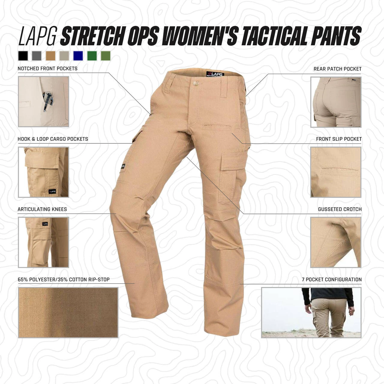 LA Police Gear Stretch Ops Women's Tactical Pants - Image 2