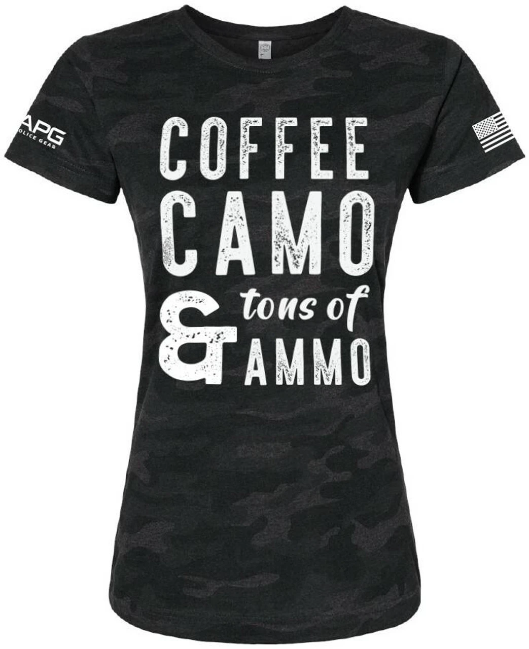 LA Police Gear Women's Coffee Camo Ammo T-Shirt